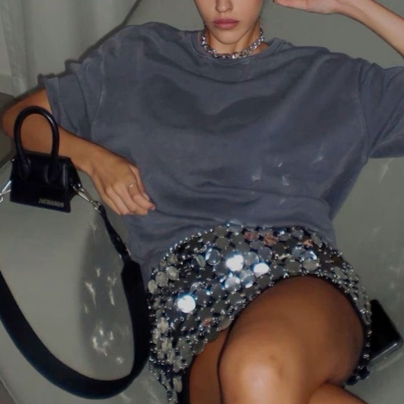 Zara Dresses & Skirts - Zara SEQUIN MINI SKIRT - Silver | ZARA